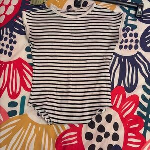 Striped cuffed sleeve tight Zara bodysuit